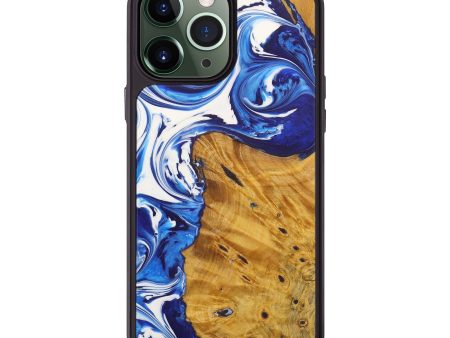 iPhone 13 Pro Max Wood+Resin Phone Case - Dennis (Dark Blue, 575830) Online Hot Sale