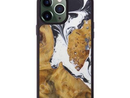 iPhone 13 Pro Max Wood+Resin Phone Case - Sella (Black & White, 579598) Online now