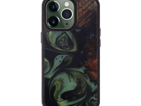 iPhone 13 Pro Wood+Resin Phone Case - Yasmeen (Dark Green, 583218) For Discount