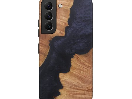 Galaxy S22 Wood+Resin Live Edge Phone Case - Nadir (Pure Black, 581731) on Sale