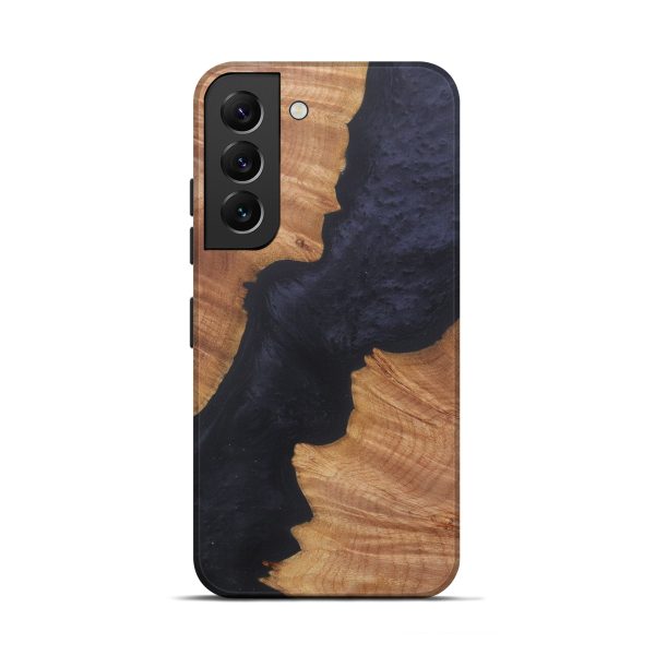 Galaxy S22 Wood+Resin Live Edge Phone Case - Nadir (Pure Black, 581731) on Sale