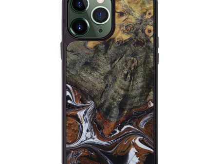 iPhone 13 Pro Max Wood+Resin Phone Case - Cordy (Black & White, 575940) For Cheap