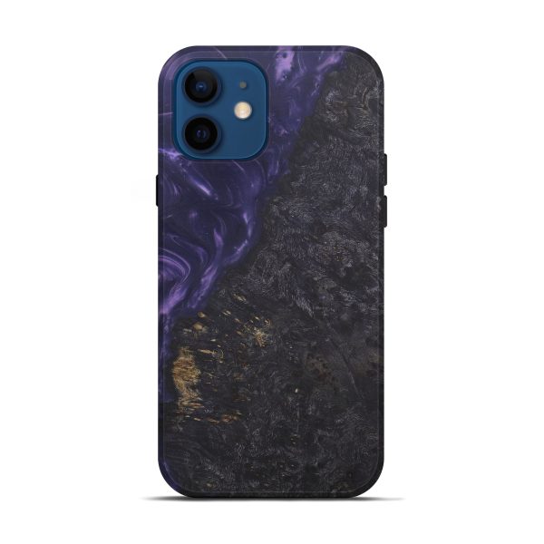 iPhone 12 Wood+Resin Live Edge Phone Case - Kast (Purple, 580678) For Sale