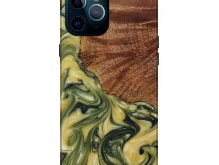 iPhone 12 Pro Max Wood+Resin Live Edge Phone Case - Concettina (Dark Green, 586077) Online Sale