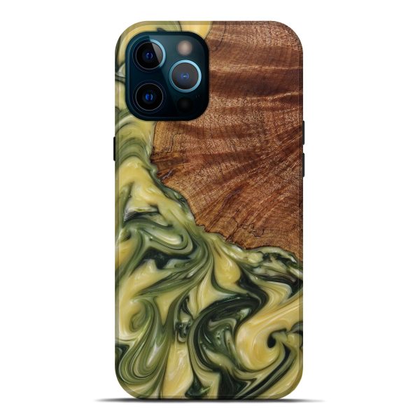 iPhone 12 Pro Max Wood+Resin Live Edge Phone Case - Concettina (Dark Green, 586077) Online Sale