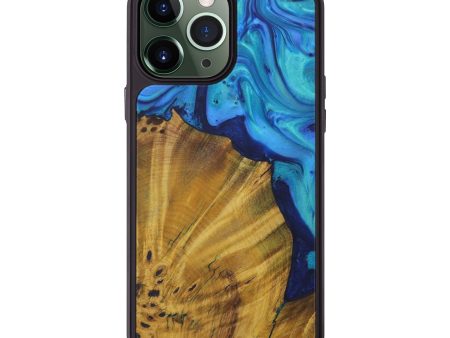 iPhone 13 Pro Max Wood+Resin Phone Case - Brynna (Light Blue, 575231) Supply