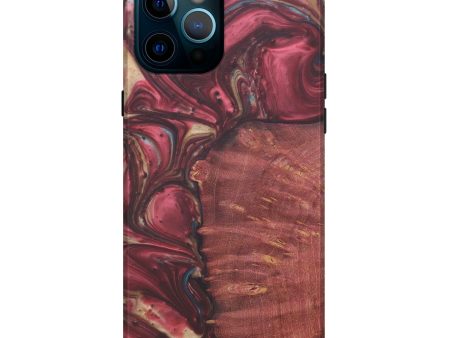 iPhone 12 Pro Max Wood+Resin Live Edge Phone Case - Riva (Dark Red, 579154) Online Hot Sale