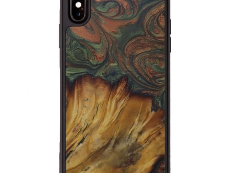 iPhone Xs Max Wood+Resin Phone Case - Ciaran (Dark Green, 583116) Hot on Sale