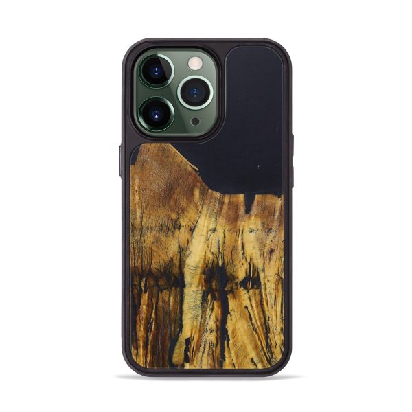 iPhone 13 Pro Wood+Resin Phone Case - Wakako (Pure Black, 574948) Discount