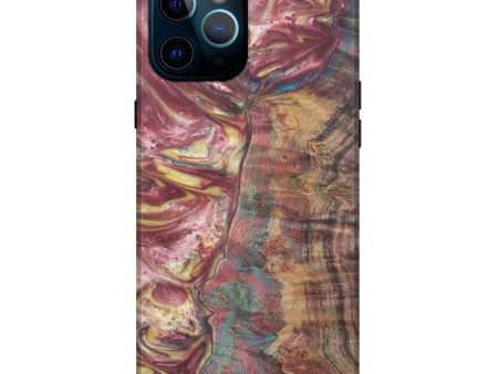 iPhone 12 Pro Max Wood+Resin Live Edge Phone Case - Blythe (Dark Red, 576779) For Discount