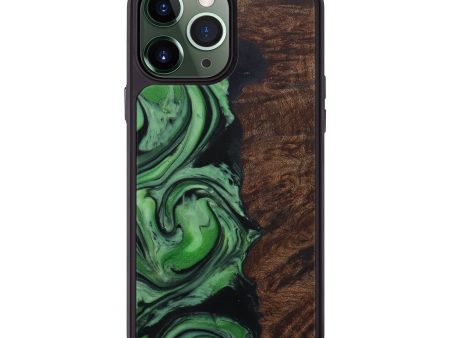 iPhone 13 Pro Max Wood+Resin Phone Case - Carina (Dark Green, 578798) Supply