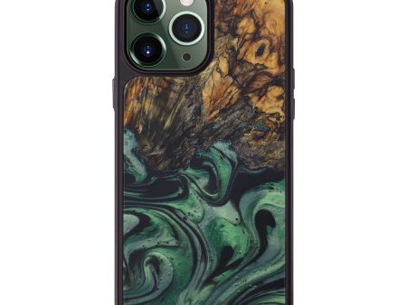 iPhone 13 Pro Max Wood+Resin Phone Case - Elena (Dark Green, 584935) For Cheap