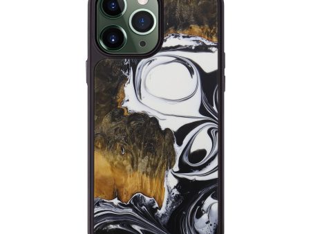 iPhone 13 Pro Max Wood+Resin Phone Case - Texanna (Black & White, 575942) Cheap