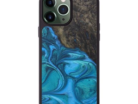 iPhone 13 Pro Max Wood+Resin Phone Case - Austina (Light Blue, 576528) For Sale