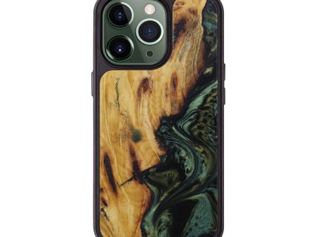 iPhone 13 Pro Wood+Resin Phone Case - Tobias (Dark Green, 578688) Discount