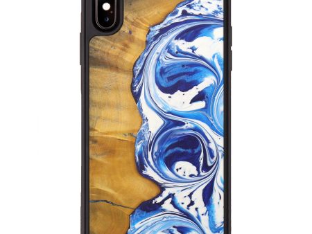 iPhone Xs Max Wood+Resin Phone Case - Ramakant (Dark Blue, 575829) Online Sale