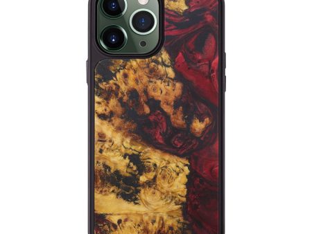 iPhone 13 Pro Max Wood+Resin Phone Case - Crista (Dark Red, 580978) Discount