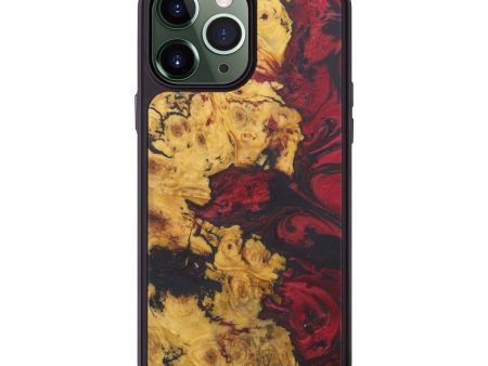 iPhone 13 Pro Max Wood+Resin Phone Case - Delina (Dark Red, 580991) Fashion