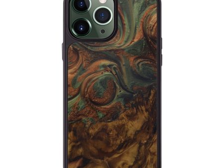 iPhone 13 Pro Max Wood+Resin Phone Case - Tres (Dark Green, 584980) Fashion