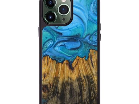 iPhone 13 Pro Max Wood+Resin Phone Case - Mohammed (Light Blue, 576533) Online now