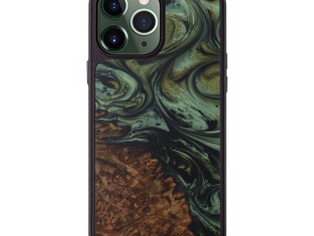 iPhone 13 Pro Max Wood+Resin Phone Case - Malissa (Dark Green, 586407) Cheap