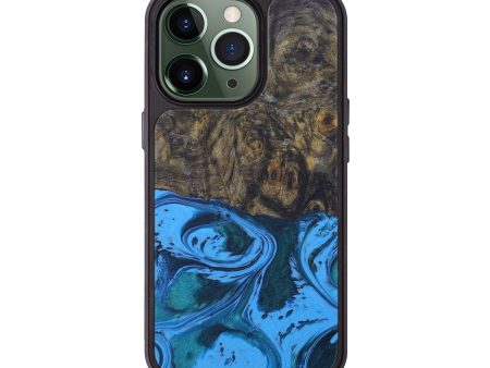 iPhone 13 Pro Wood+Resin Phone Case - Sharman (Light Blue, 578915) Supply