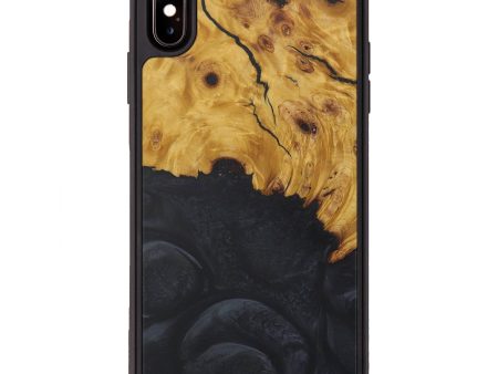 iPhone Xs Max Wood+Resin Phone Case - Kathrerine (Pure Black, 584770) Fashion