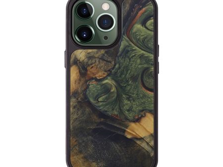 iPhone 13 Pro Wood+Resin Phone Case - Amato (Dark Green, 581267) Online Hot Sale