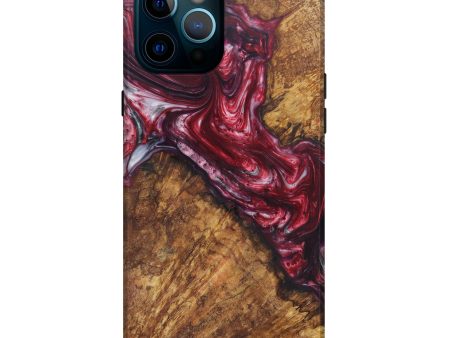 iPhone 12 Pro Max Wood+Resin Live Edge Phone Case - Rosamond (Dark Red, 579176) Online