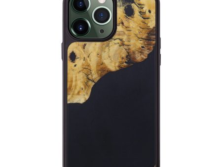 iPhone 13 Pro Max Wood+Resin Phone Case - Pammy (Pure Black, 577143) Sale