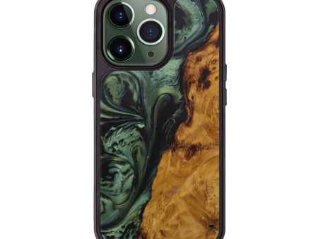 iPhone 13 Pro Wood+Resin Phone Case - Su (Dark Green, 584964) Discount