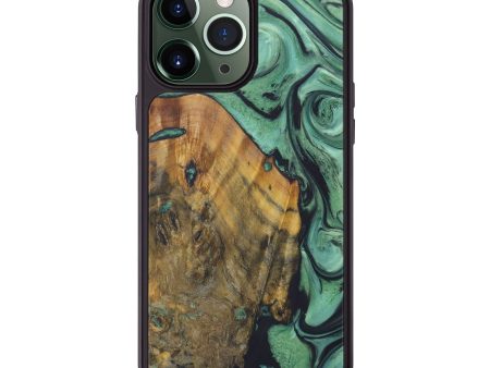 iPhone 13 Pro Max Wood+Resin Phone Case - Monika (Dark Green, 574739) Online Hot Sale