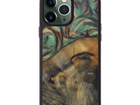 iPhone 13 Pro Max Wood+Resin Phone Case - Sheryll (Dark Green, 577333) Fashion