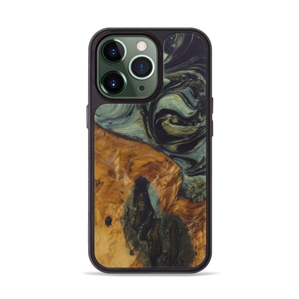 iPhone 13 Pro Wood+Resin Phone Case - Tap (Dark Green, 577325) Discount