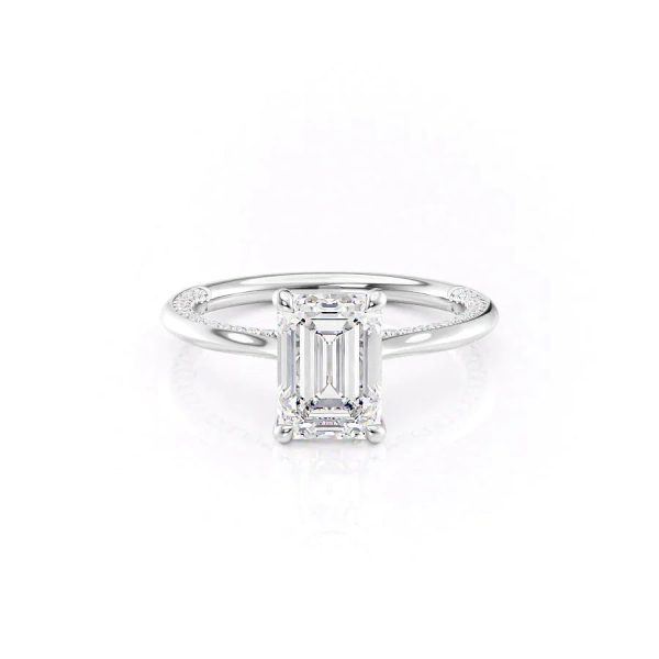 The Claire Set With A 5 Carat Emerald Moissanite Hot on Sale