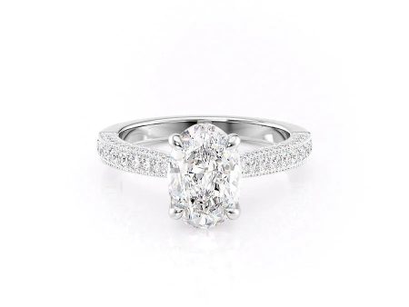 The Catherine Set With A 3.5 Carat Oval Moissanite For Cheap