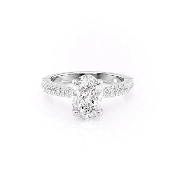 The Catherine Set With A 1 Carat Oval Moissanite on Sale