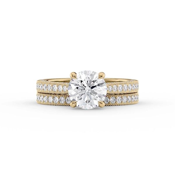 The Catherine Set With A 3 Carat Round Moissanite Online Hot Sale