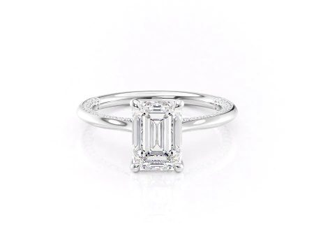 The Claire Set With A 2.5 Carat Emerald Moissanite For Cheap