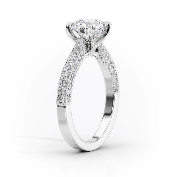 The Catherine Set With A 1 Carat Round Moissanite For Discount