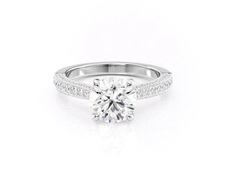 The Catherine Set With A 3.5 Carat Round Moissanite Online Hot Sale