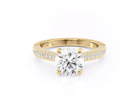 The Catherine Set With A 3 Carat Round Moissanite Online Hot Sale