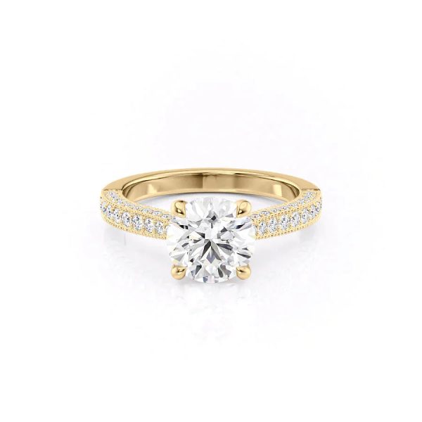 The Catherine Set With A 3 Carat Round Moissanite Online Hot Sale