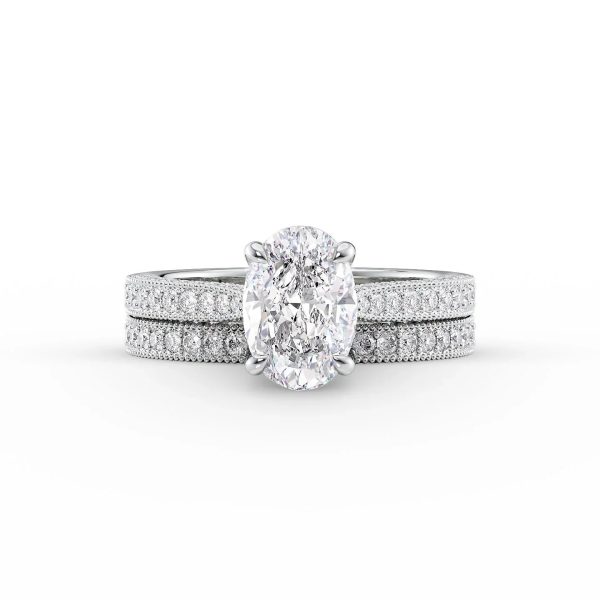 The Catherine Set With A 1 Carat Oval Moissanite on Sale