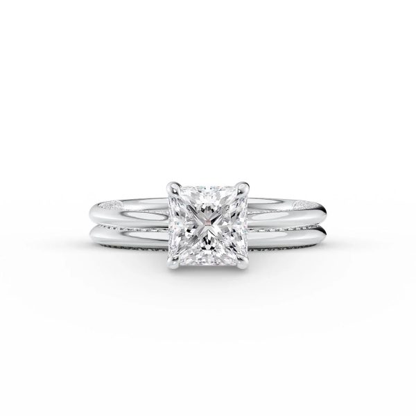 The Claire Set With A 4.5 Carat Princess Moissanite Online now